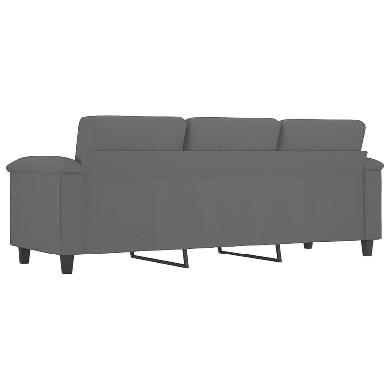 vidaXL 3-Seater Sofa Dark Grey 180 cm Microfibre Fabric