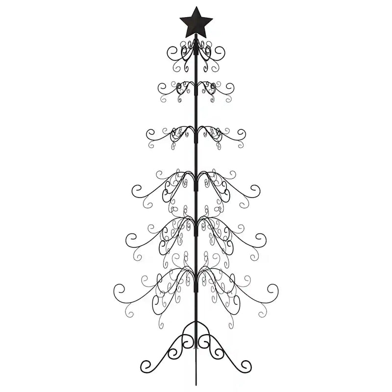 Metal Christmas Tree for Decoration Black 215 cm
