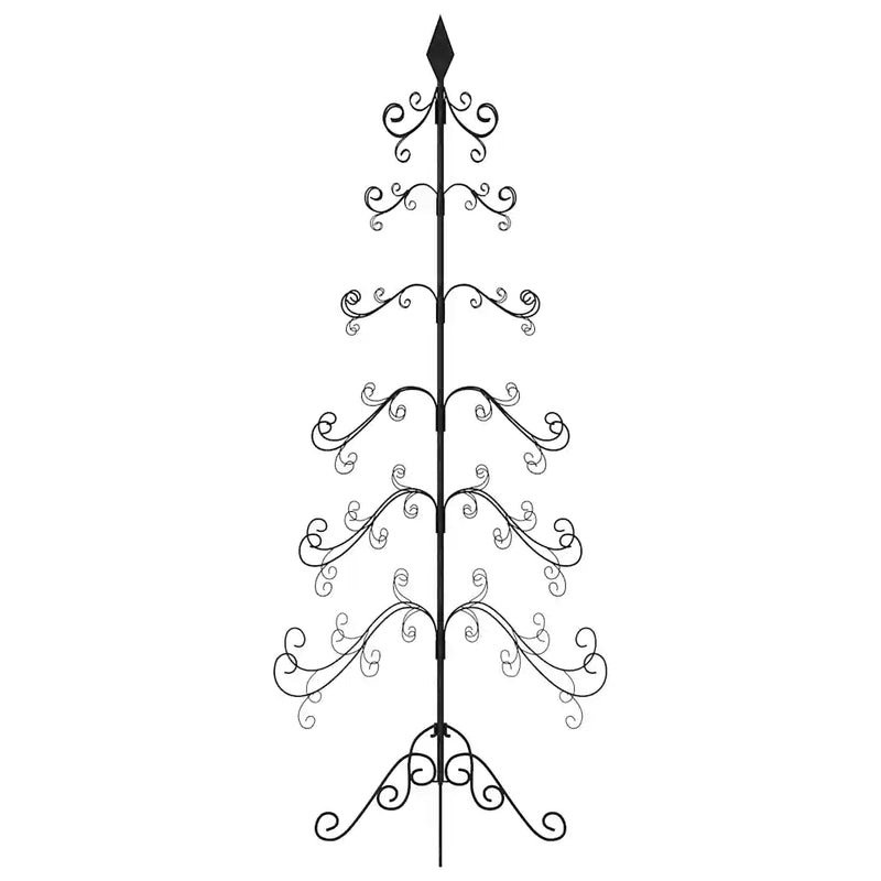 Metal Christmas Tree for Decoration Black 215 cm