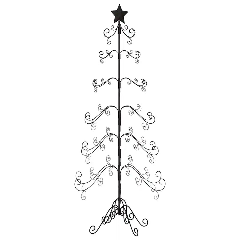 Metal Christmas Tree for Decoration Black 215 cm