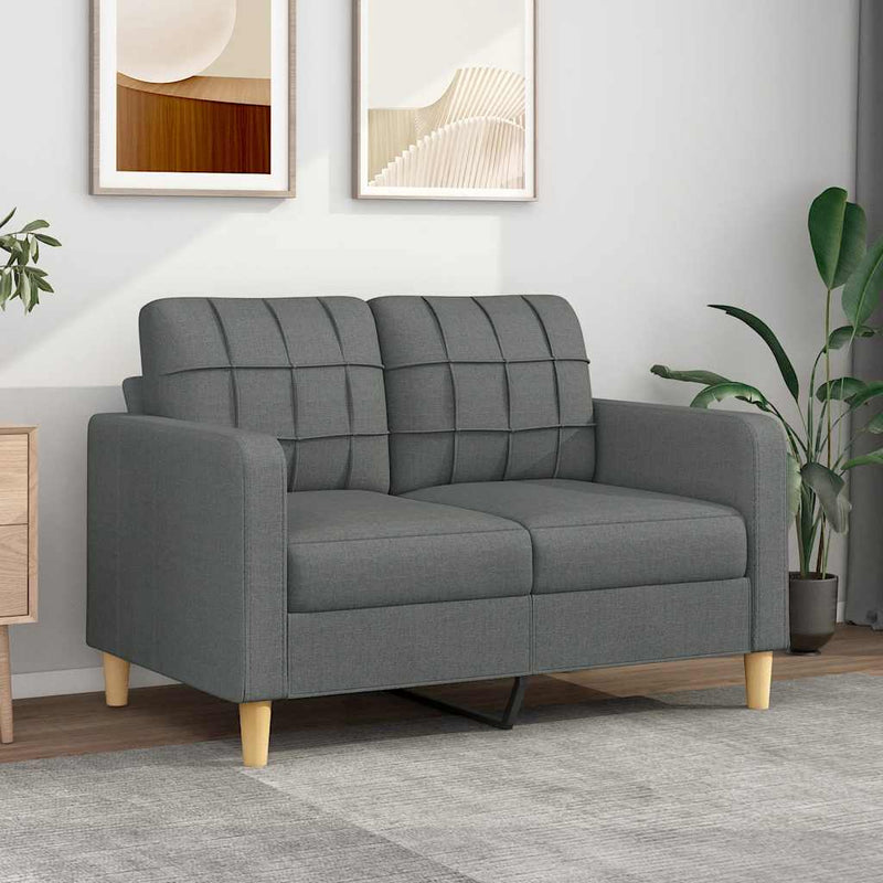 vidaXL 2-Seater Sofa Dark Grey 120 cm Fabric