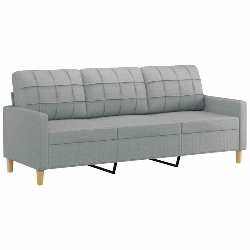 vidaXL 3-Seater Sofa Light Grey 180 cm Fabric