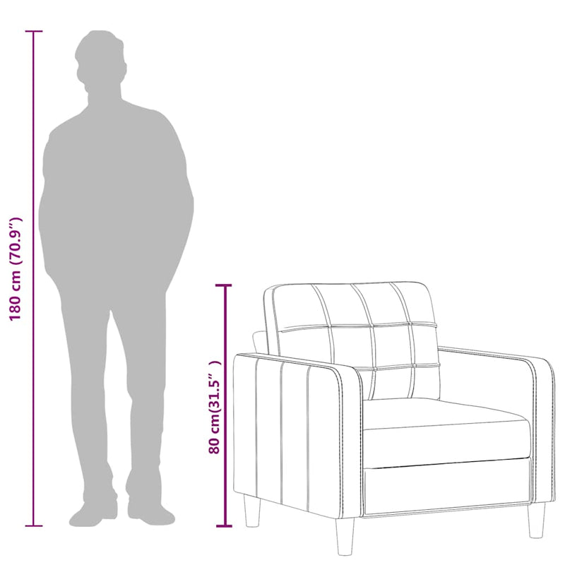 vidaXL Sofa Chair Black 60 cm Faux Leather