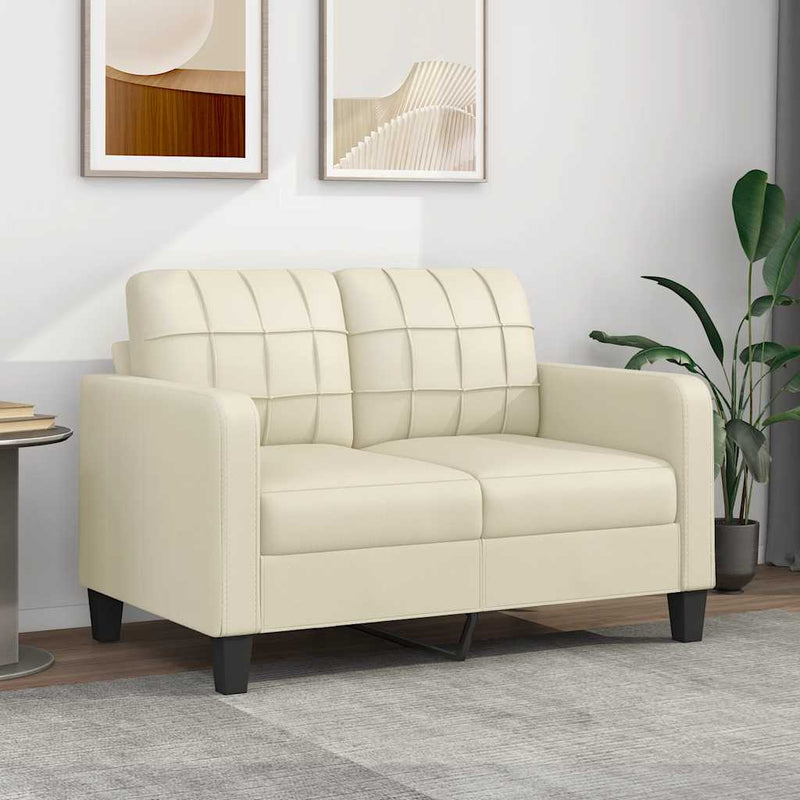 vidaXL 2-Seater Sofa Cream 120 cm Faux Leather