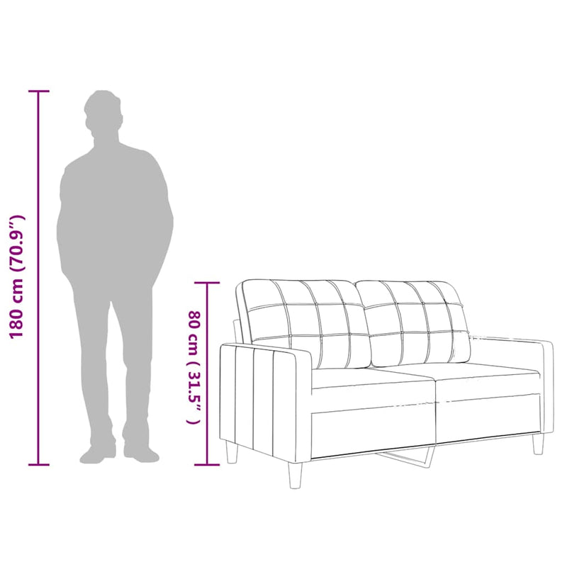vidaXL 2-Seater Sofa Cappuccino 120 cm Faux Leather
