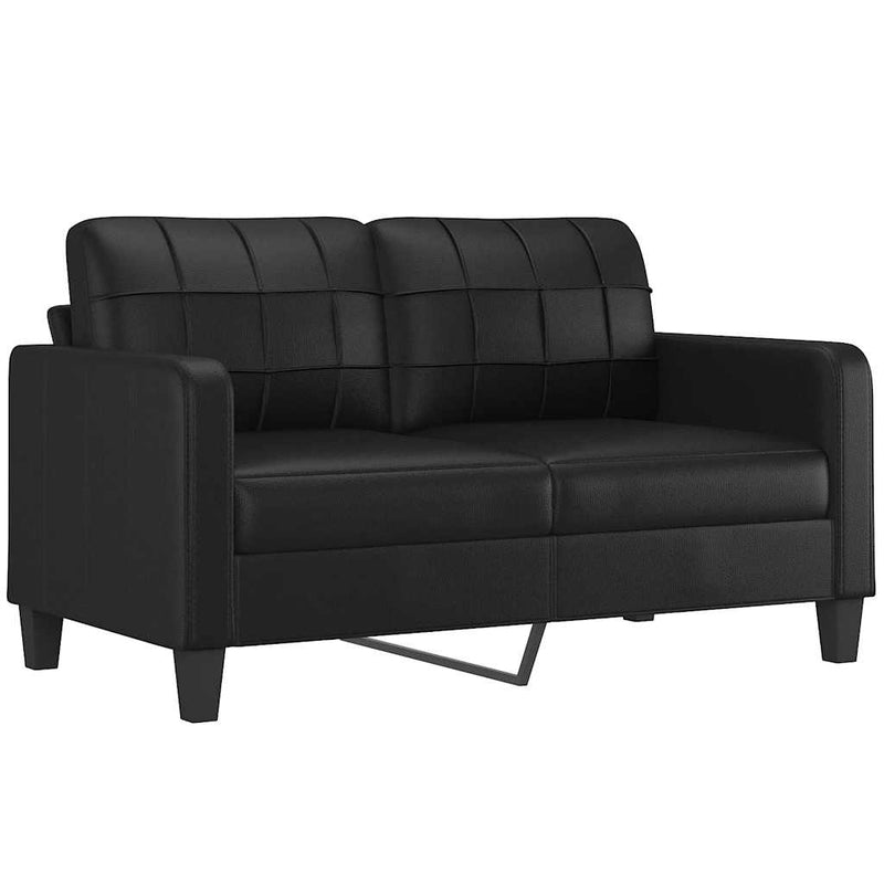 vidaXL 2-Seater Sofa Black 140 cm Faux Leather