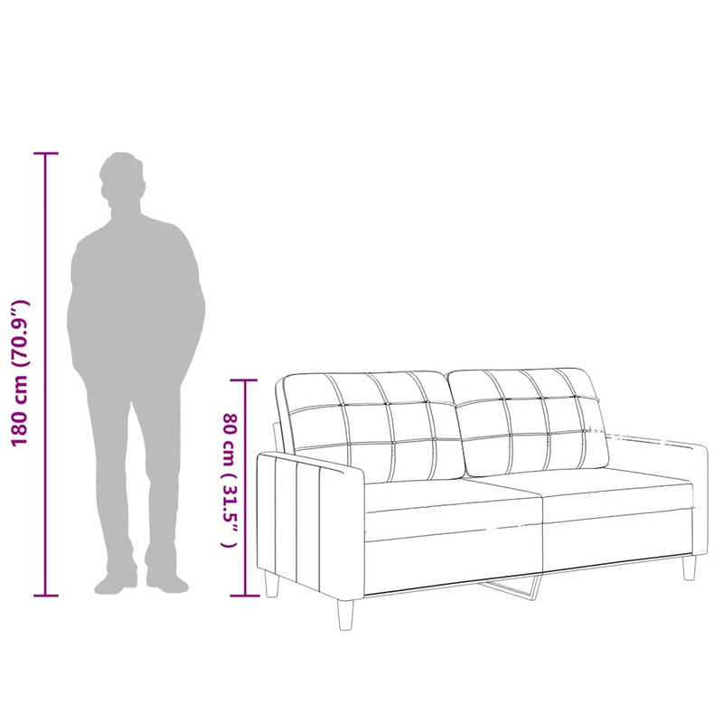 vidaXL 2-Seater Sofa Black 140 cm Faux Leather