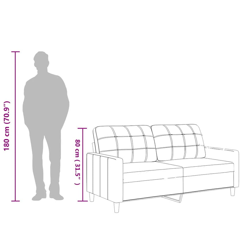 vidaXL 2-Seater Sofa Grey 140 cm Faux Leather