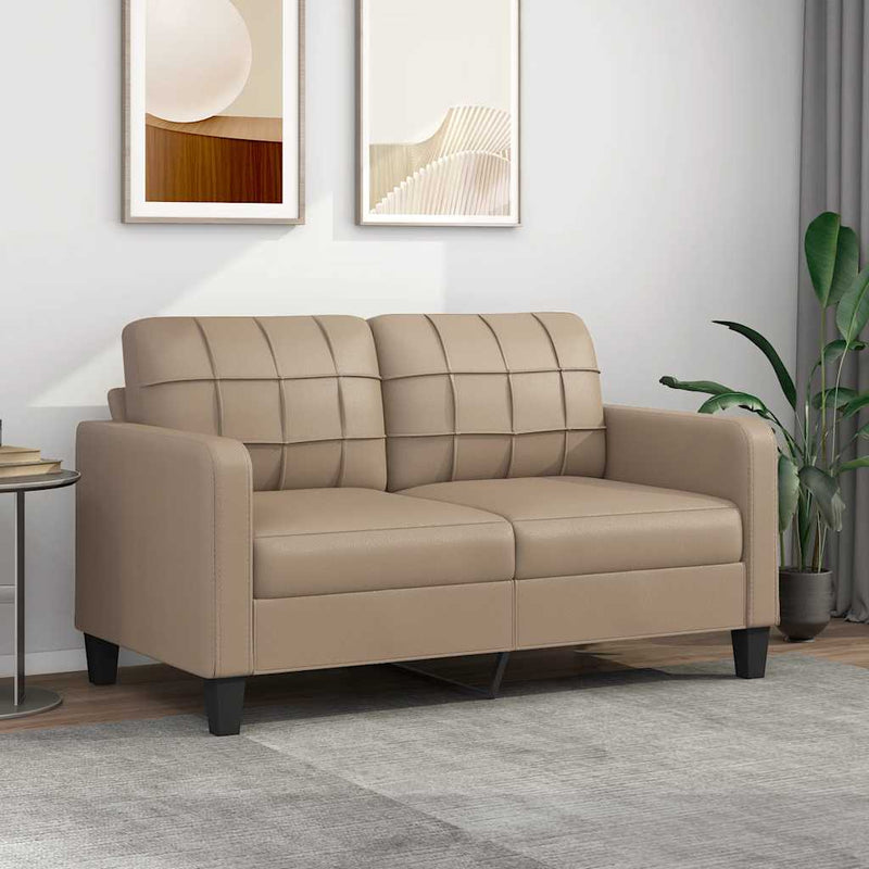 vidaXL 2-Seater Sofa Cappuccino 140 cm Faux Leather