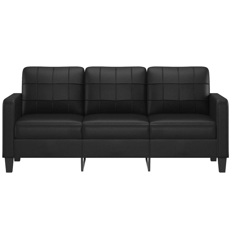 vidaXL 3-Seater Sofa Black 180 cm Faux Leather