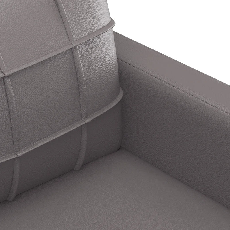 3-Seater Sofa Grey 180 cm Faux Leather