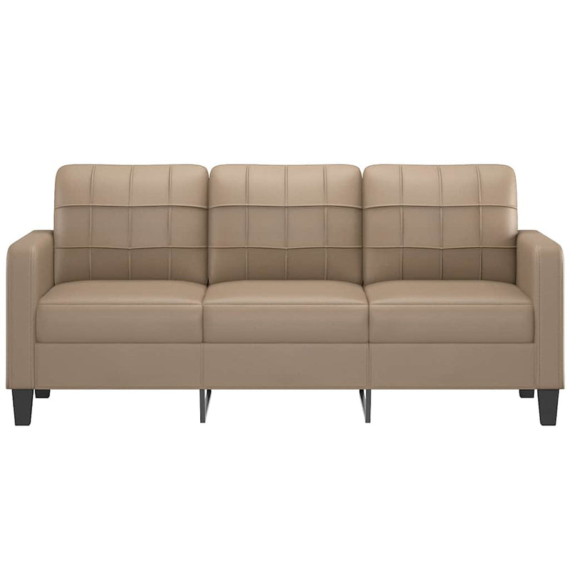 vidaXL 3-Seater Sofa Cappuccino 180 cm Faux Leather