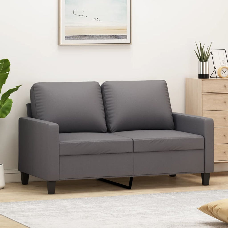 vidaXL 2-Seater Sofa Grey 120 cm Faux Leather