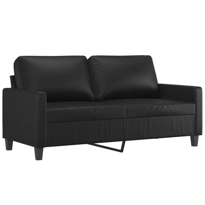 2-Seater Sofa Black 140 cm Faux Leather