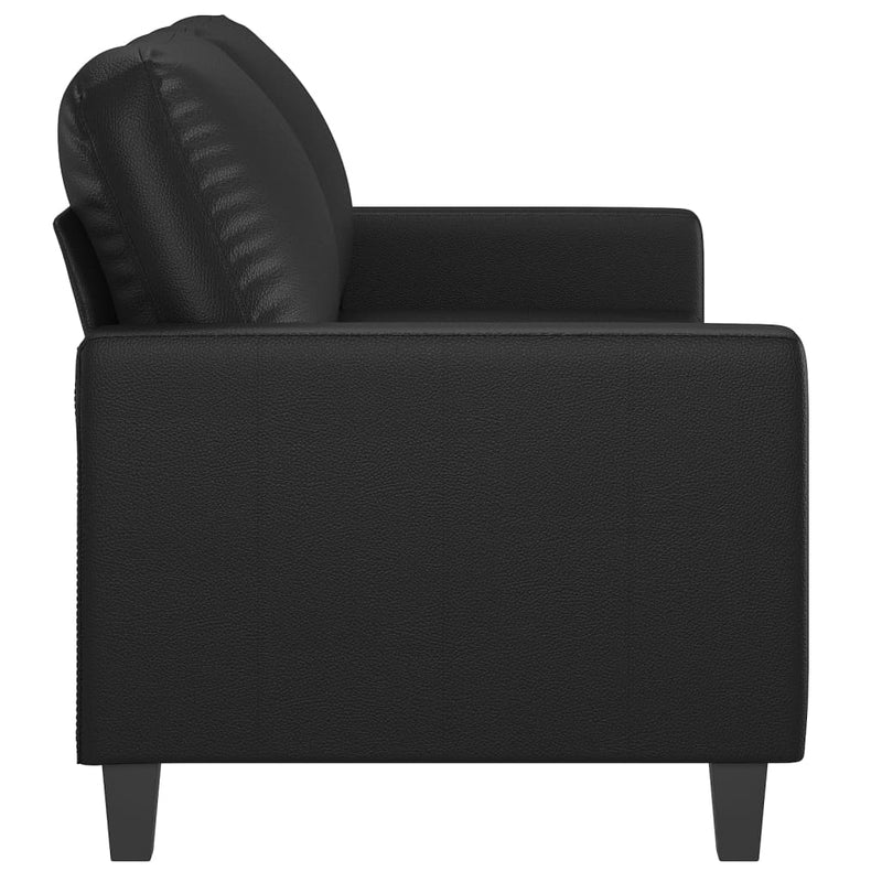 2-Seater Sofa Black 140 cm Faux Leather