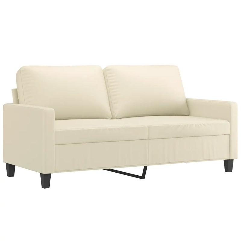 2-Seater Sofa Cream 140 cm Faux Leather
