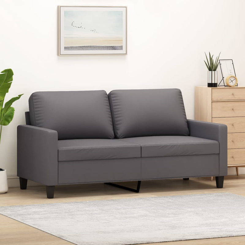 vidaXL 2-Seater Sofa Grey 140 cm Faux Leather