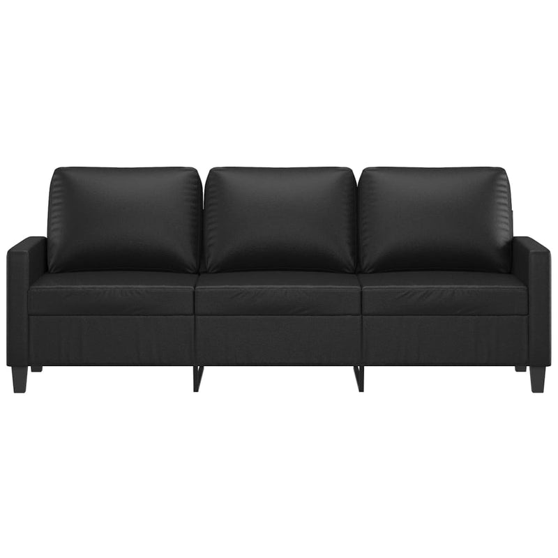 vidaXL 3-Seater Sofa Black 180 cm Faux Leather