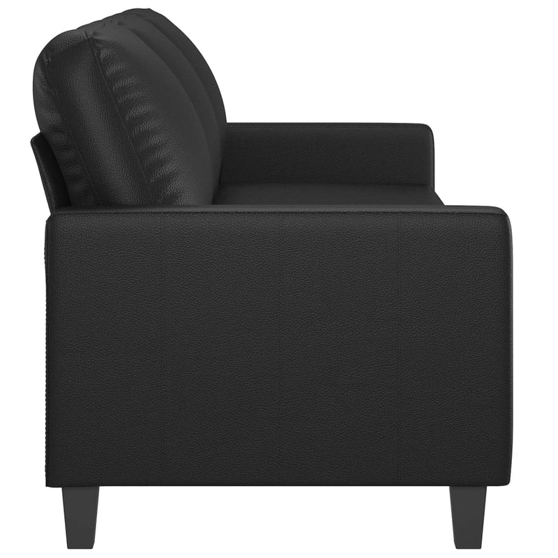 3-Seater Sofa Black 180 cm Faux Leather