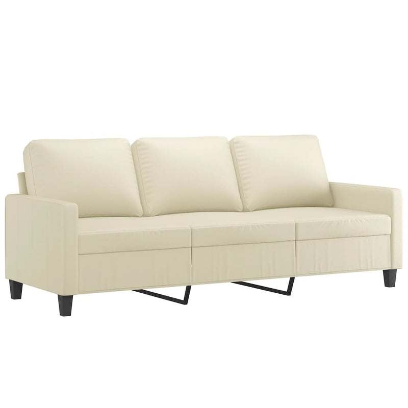 vidaXL 3-Seater Sofa Cream 180 cm Faux Leather