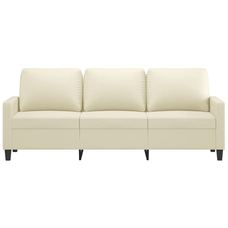vidaXL 3-Seater Sofa Cream 180 cm Faux Leather