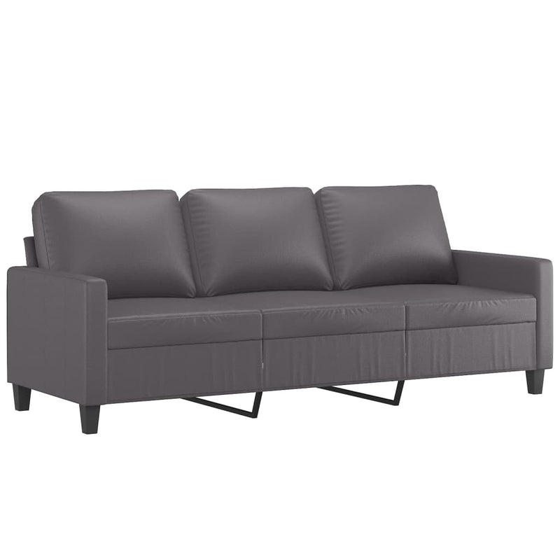 vidaXL 3-Seater Sofa Grey 180 cm Faux Leather