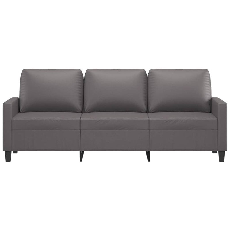 vidaXL 3-Seater Sofa Grey 180 cm Faux Leather