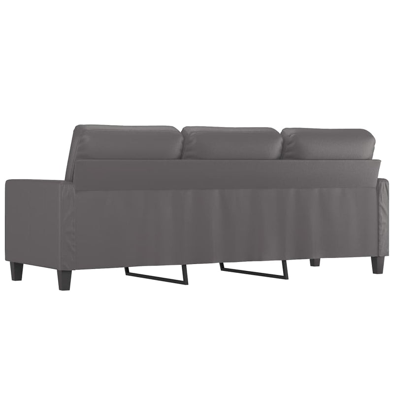 vidaXL 3-Seater Sofa Grey 180 cm Faux Leather
