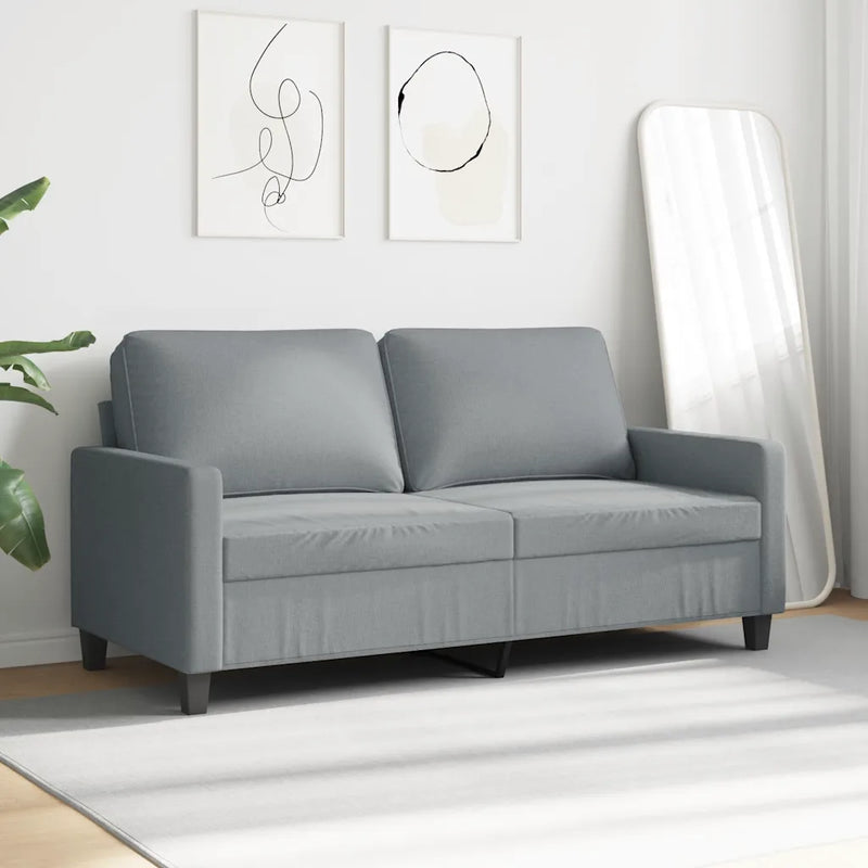 2-Seater Sofa Light Grey 140 cm Fabric