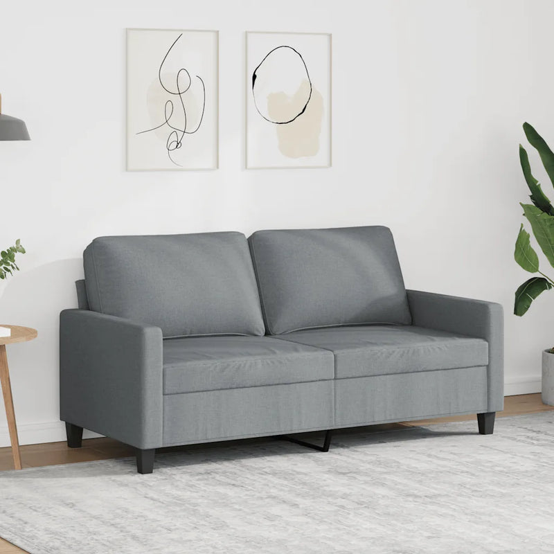 2-Seater Sofa Light Grey 140 cm Fabric
