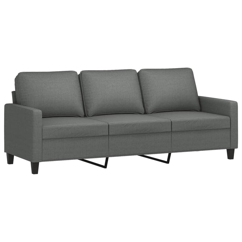 3-Seater Sofa Dark Grey 180 cm Fabric