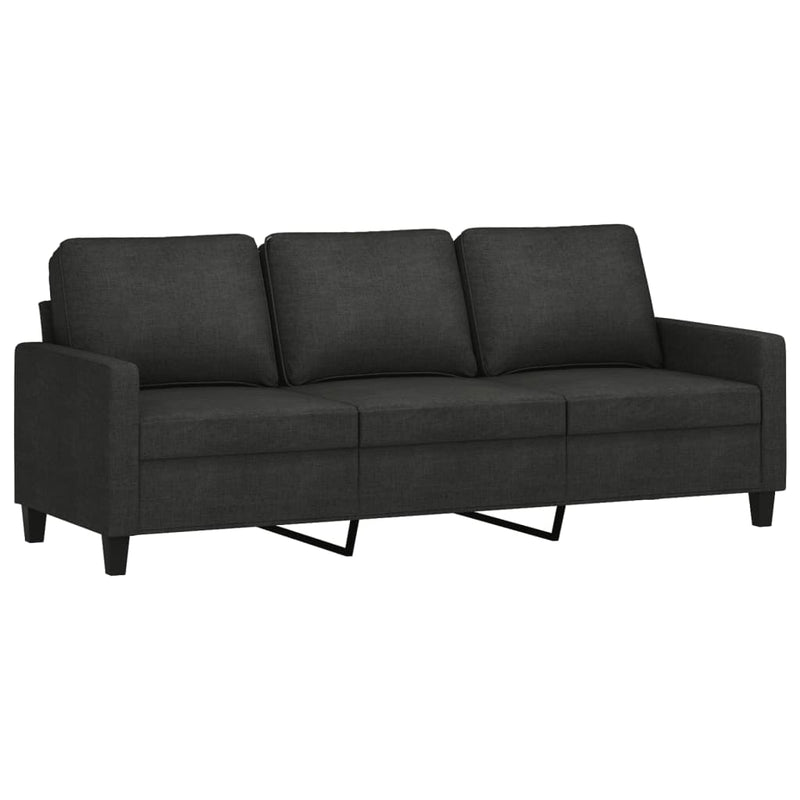 vidaXL 3-Seater Sofa Black 180 cm Fabric