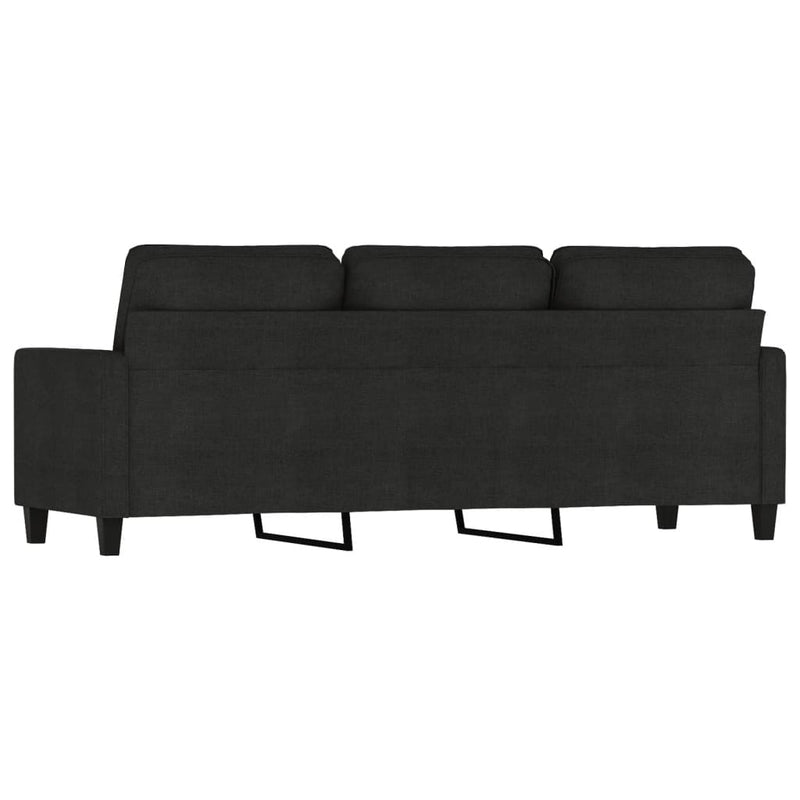 3-Seater Sofa Black 180 cm Fabric