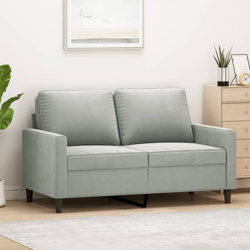 vidaXL 2-Seater Sofa Light Grey 120 cm Velvet