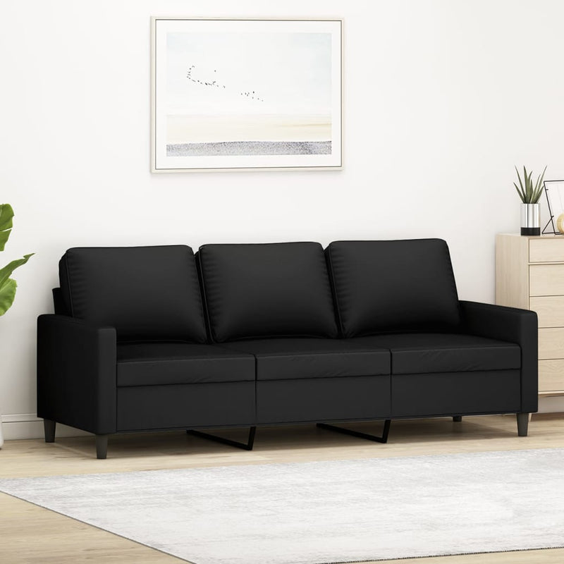 3-Seater Sofa Black 180 cm Velvet