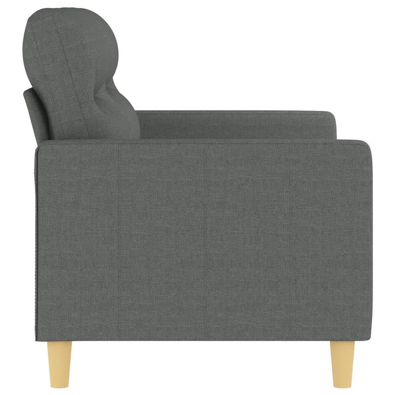 2-Seater Sofa Dark Grey 120 cm Fabric