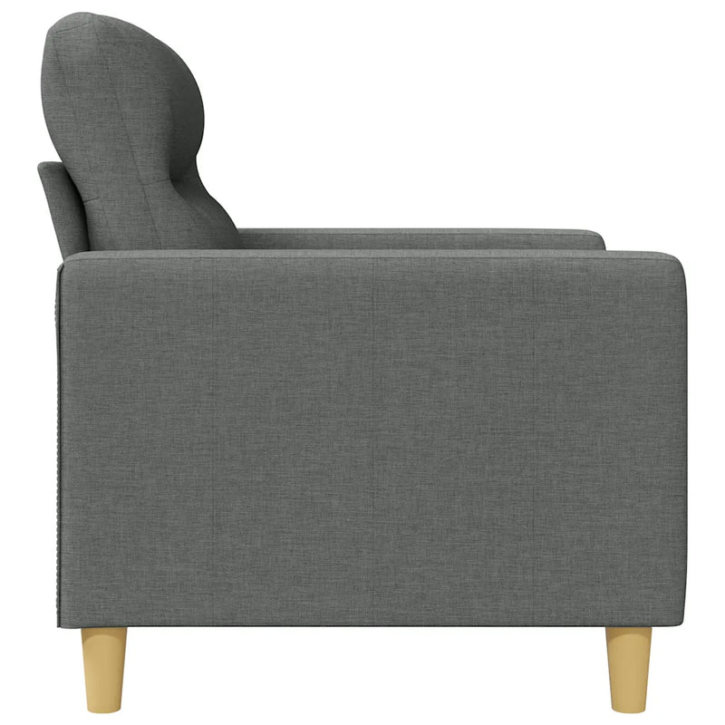 2-Seater Sofa Dark Grey 120 cm Fabric