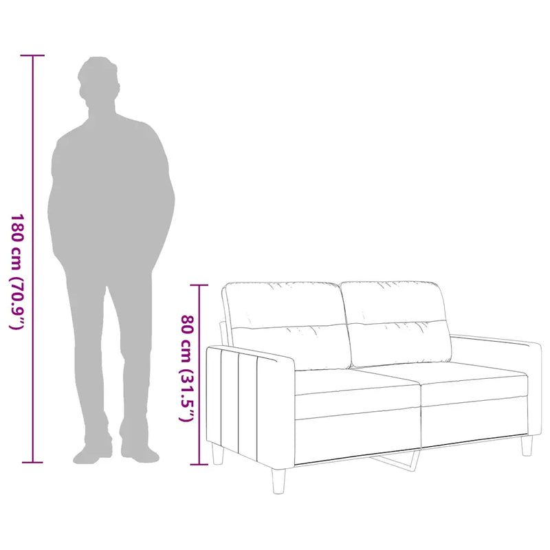 2-Seater Sofa Dark Grey 120 cm Fabric