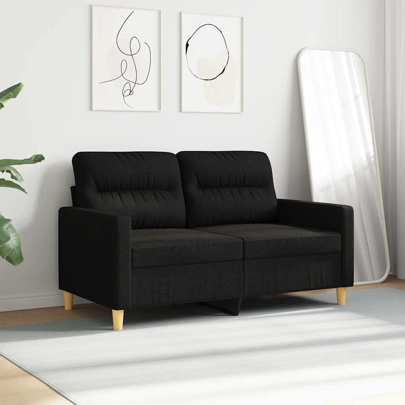 2-Seater Sofa Black 120 cm Fabric
