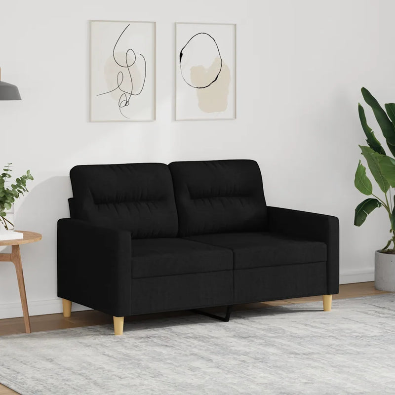 2-Seater Sofa Black 120 cm Fabric