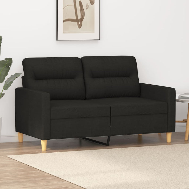 2-Seater Sofa Black 120 cm Fabric