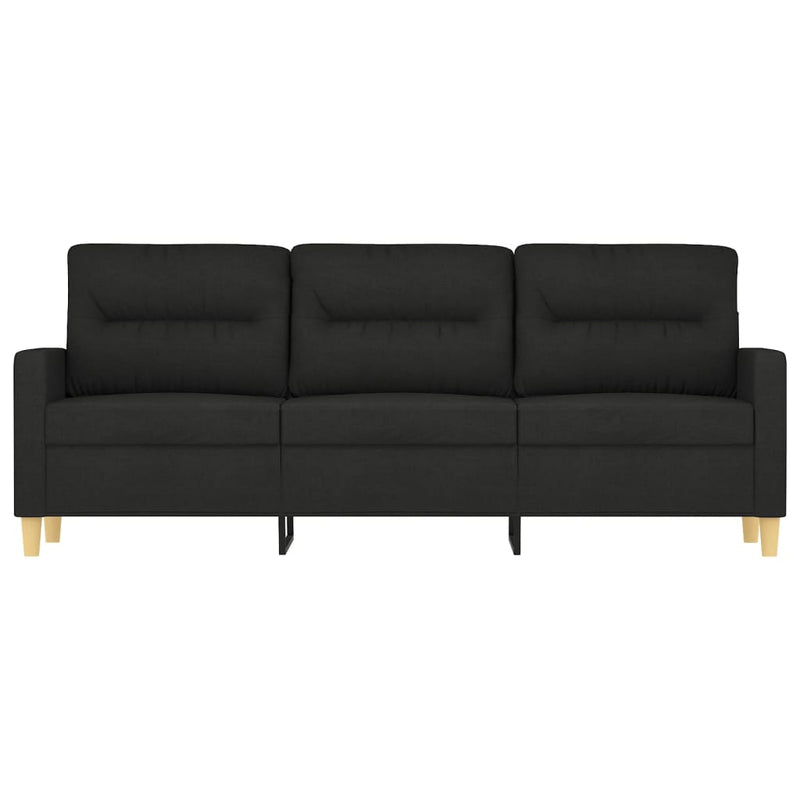 3-Seater Sofa Black 180 cm Fabric