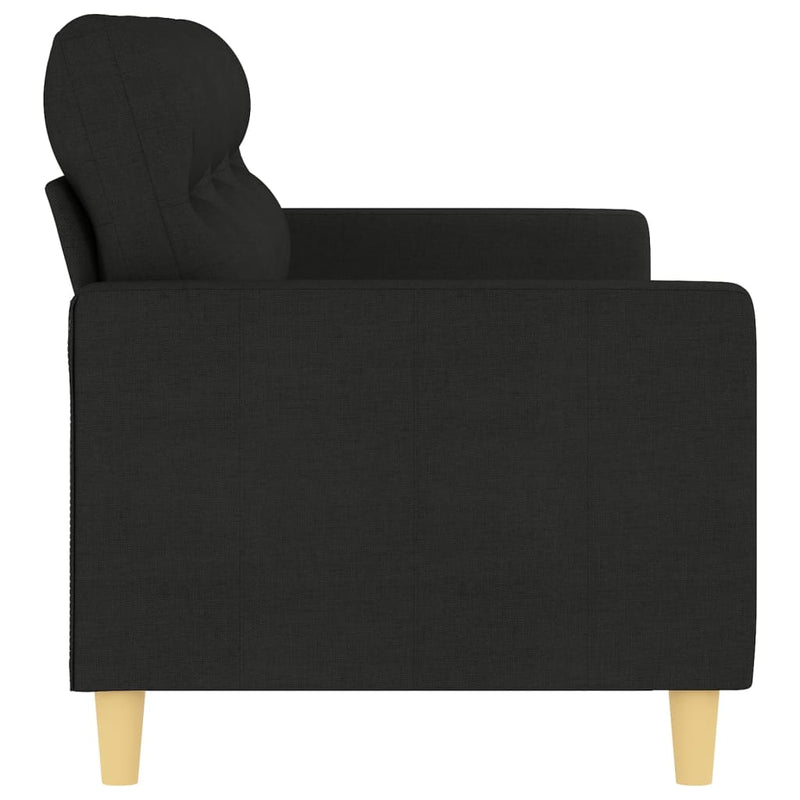 3-Seater Sofa Black 180 cm Fabric