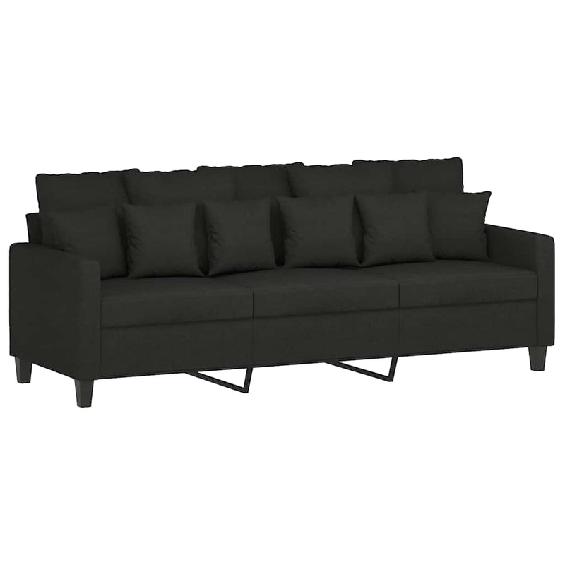 vidaXL 3-Seater Sofa Black 180 cm Fabric