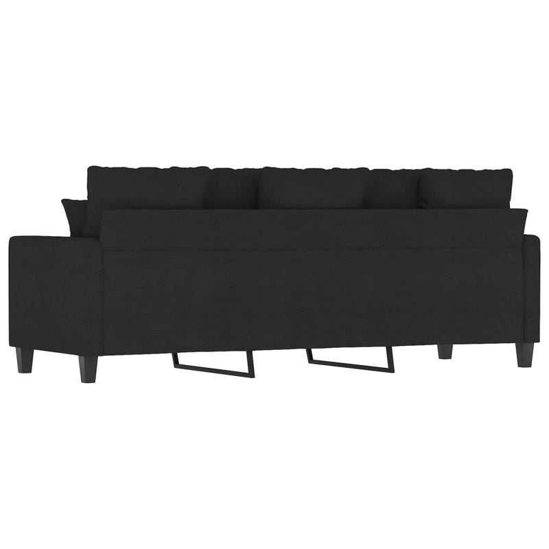 3-Seater Sofa Black 180 cm Fabric