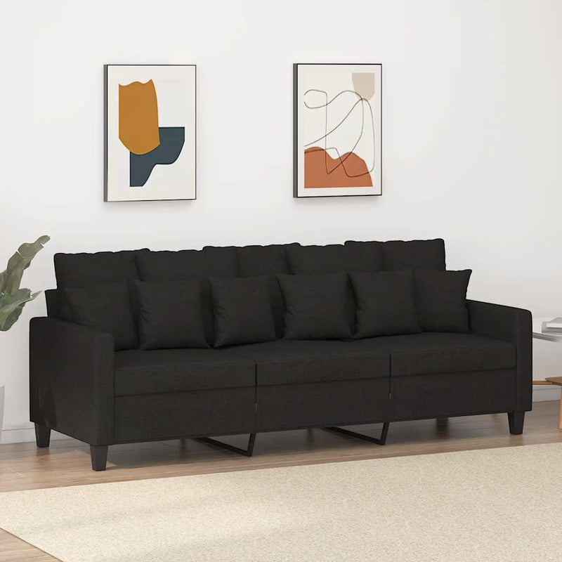 vidaXL 3-Seater Sofa Black 180 cm Fabric