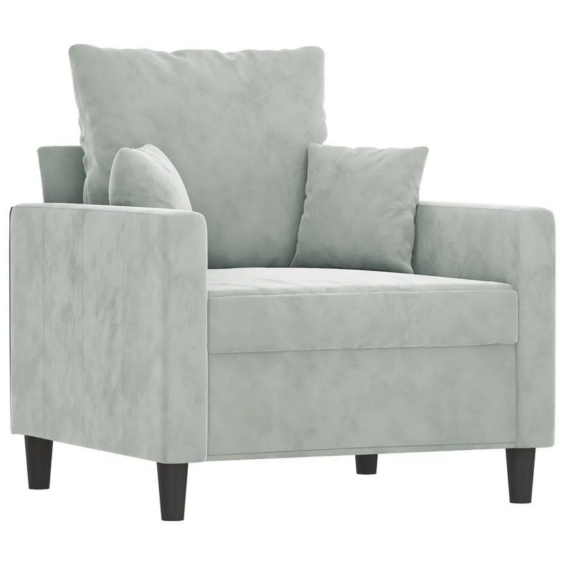 Sofa Chair Light Grey 60 cm Velvet