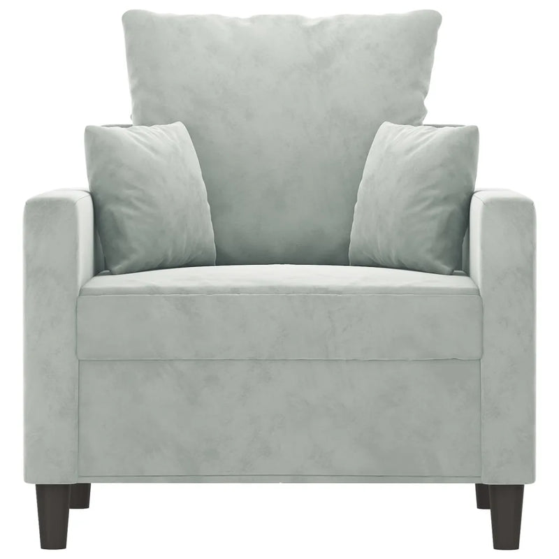Sofa Chair Light Grey 60 cm Velvet