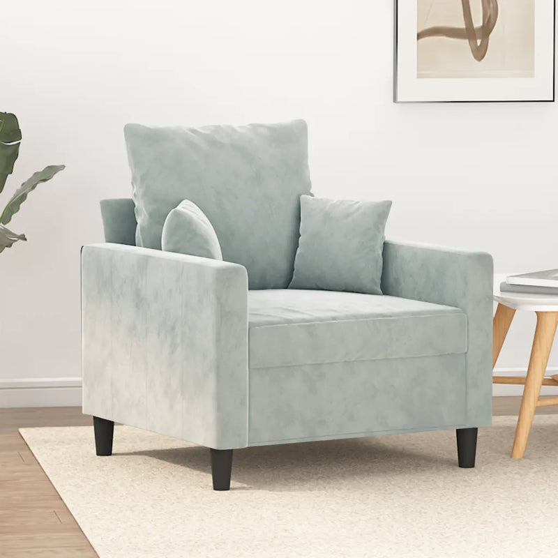 Sofa Chair Light Grey 60 cm Velvet