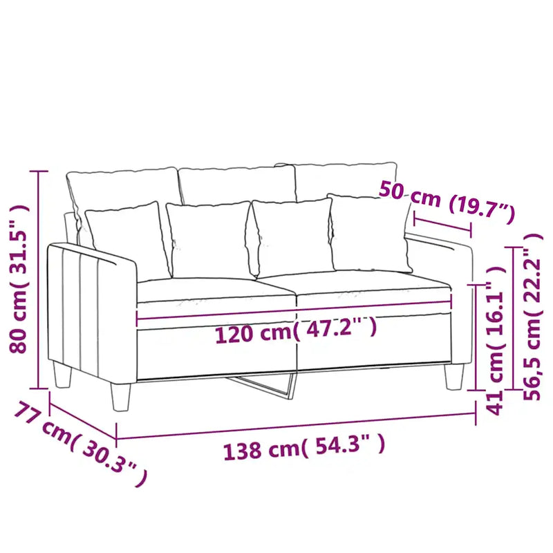 2-Seater Sofa Dark Grey 120 cm Velvet